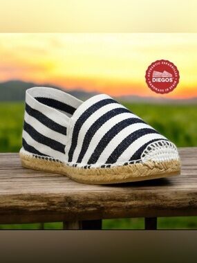 NWT Diegos Espadrille Slip-on Shoe in Sailor Stripe Sz 9.5